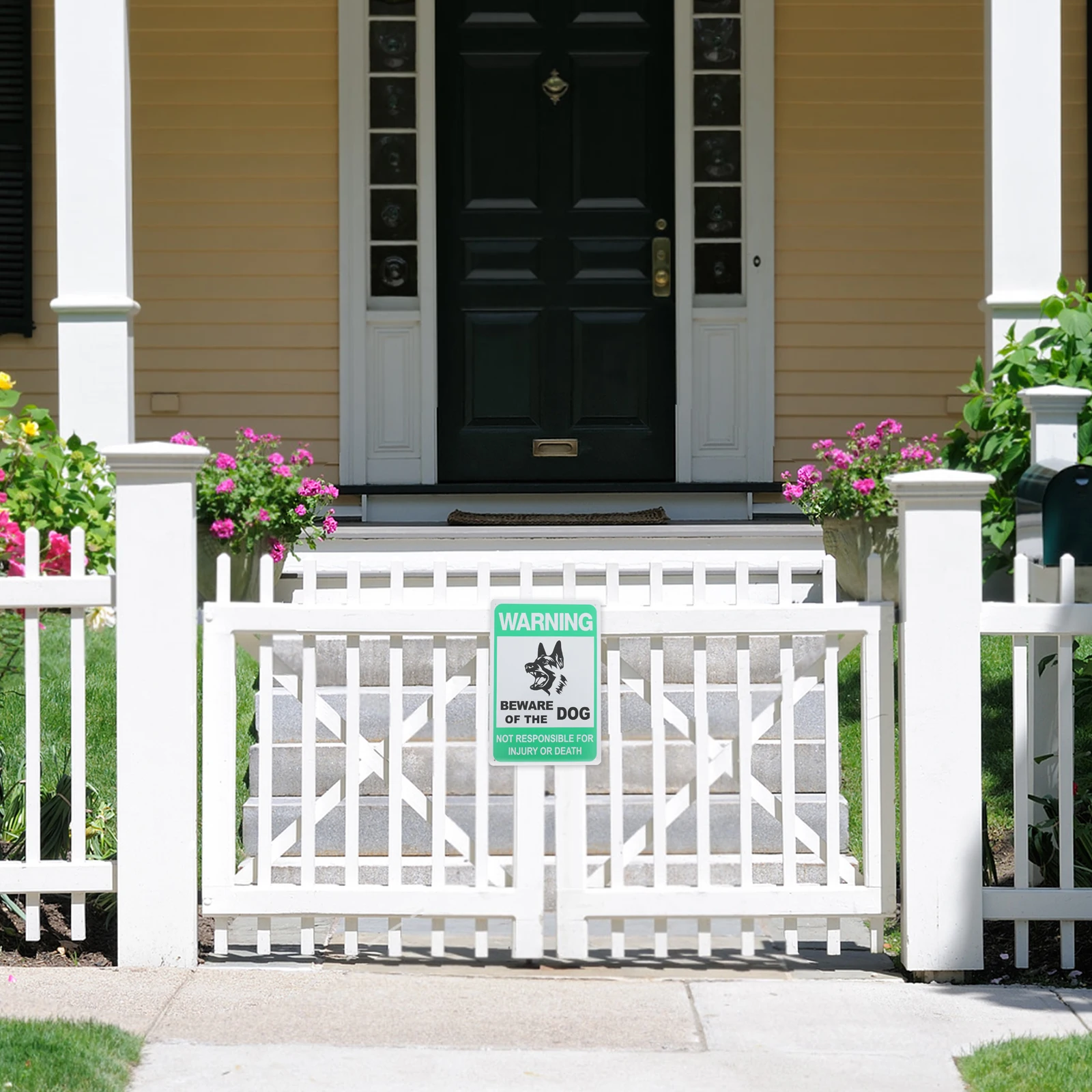 

1Pc Antique Metal Tin Sign Beware Of The Dog Garden Courtyard Decor Durable Outdoor Safety Warning Sign PreDrilled Holes