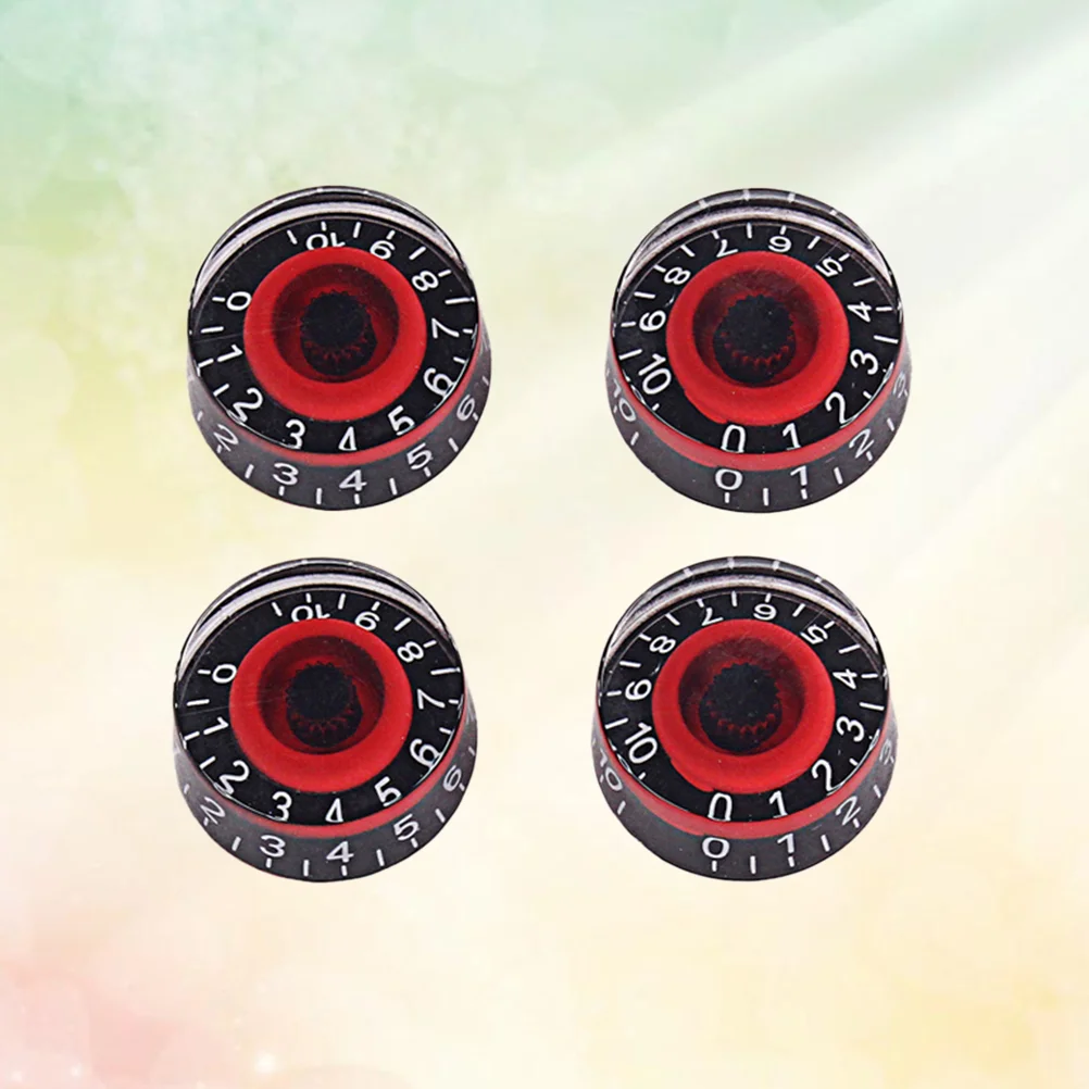 

4pcs GD17A Guitar Knobs Control Amplifier Knobs Black Red Fit Import Concentric Split Shafts Guitar Amp Replacement