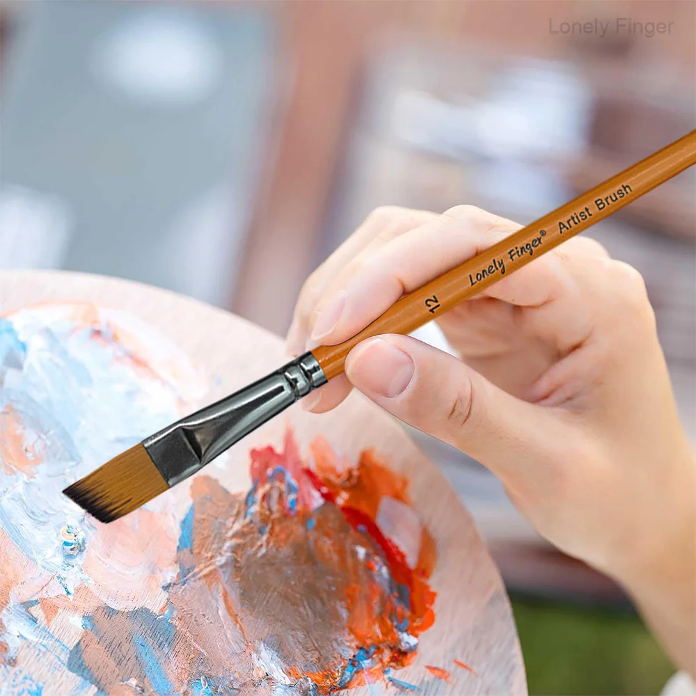 Zestaw pędzli do malowania, 12 sztuk pędzli artystycznych o różnych rozmiarach do akwareli, akrylu, gwaszu, farb olejnych i tuszu.
