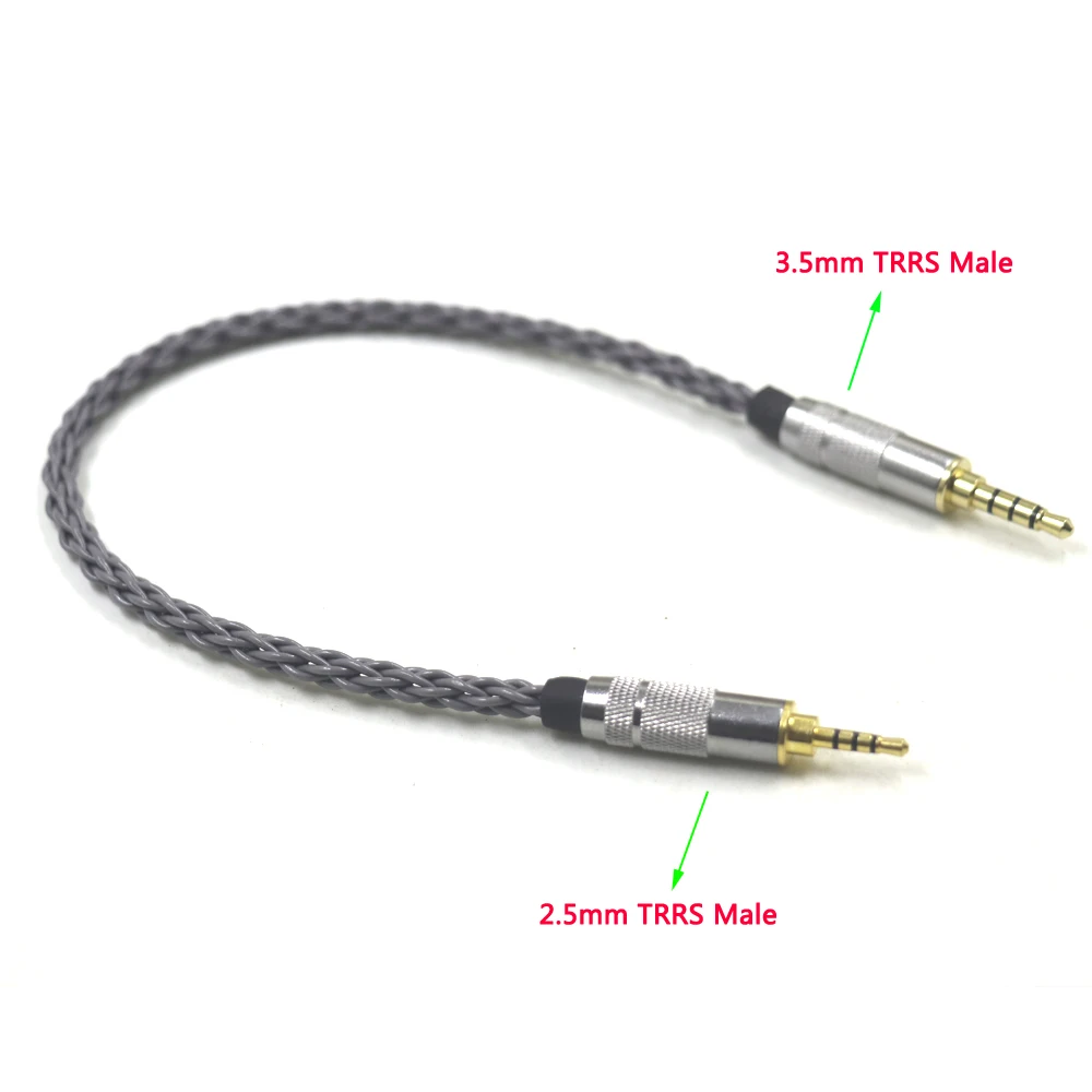 Haldane GreyJelly 2.5 มม.TRRS Balanced ชาย 3.5 มม.TRRS Balanced ชายอะแดปเตอร์เสียง 3.5 มม.M ถึง 2.5 มม.M