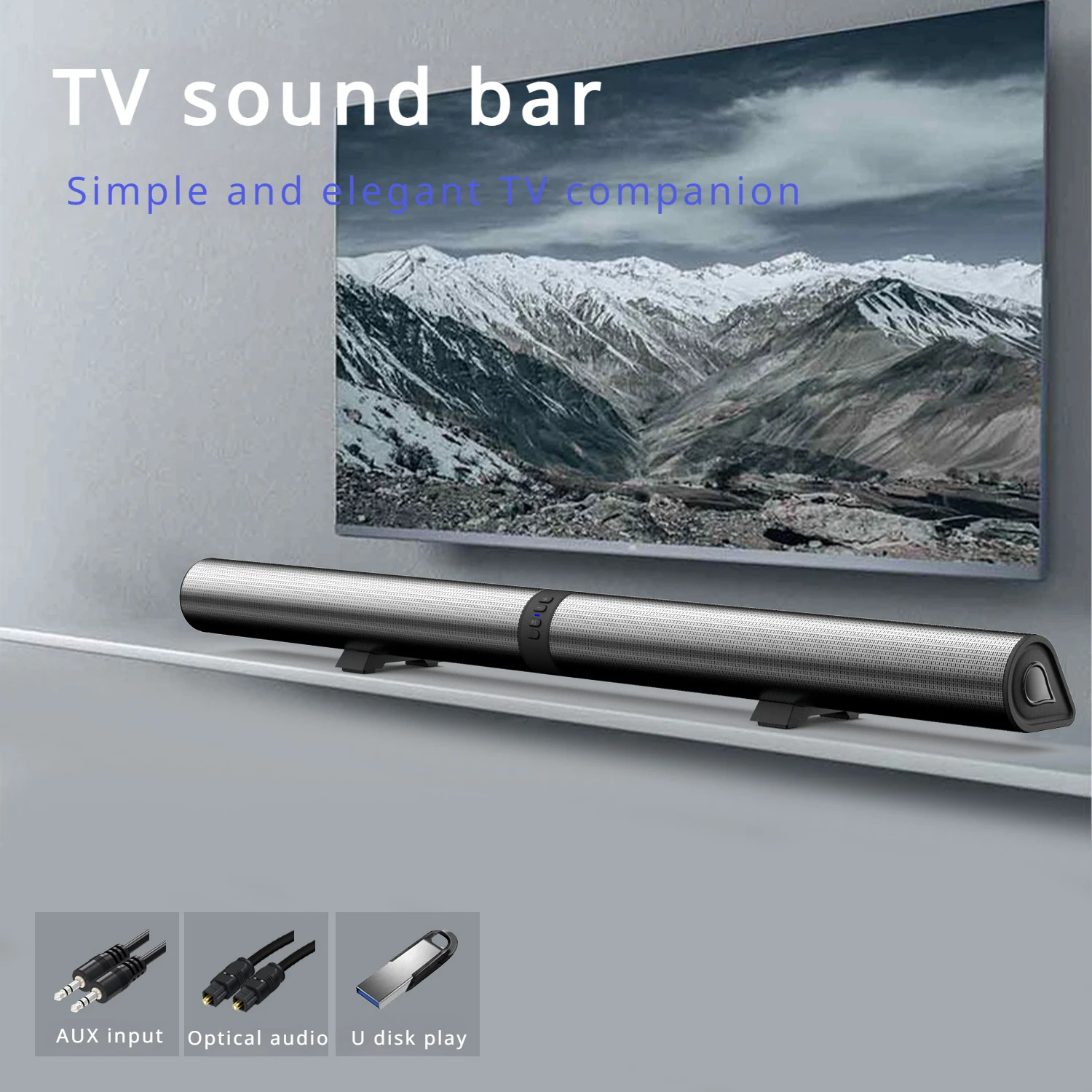 

FM Soundbar TV Bluetooth Speakers HDMI/AUX/BT/OPT Connections Soundbars with 2-in-1 Detachable Home Cinema Shengba Sound System