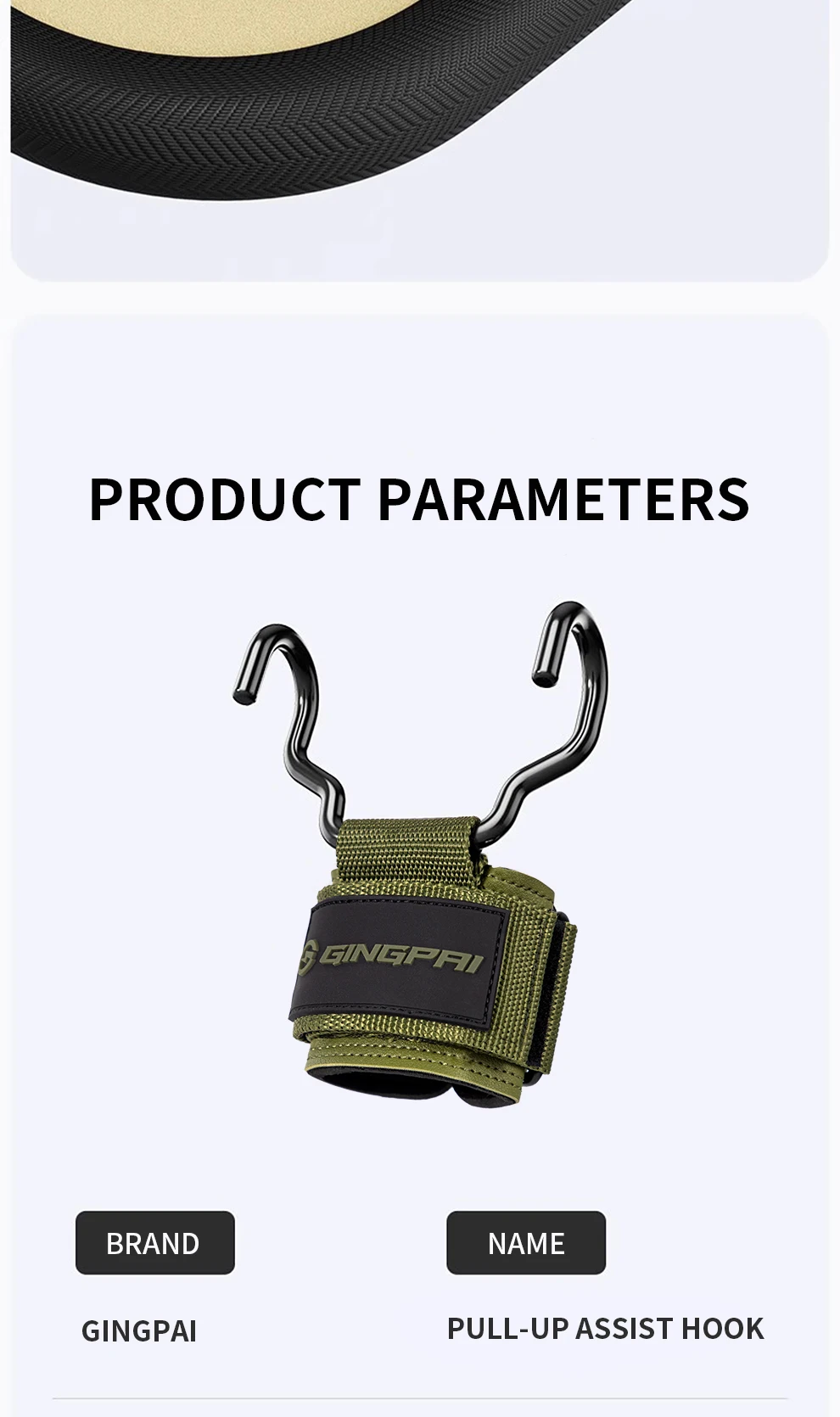 Gewichtheben Haken Griffe mit Handgelenk Wraps Hand-Bar Handgelenk Strap Gym Fitness Haken Gewicht Strap Pull-Ups Power Lifting Handschuhe – Detail 7