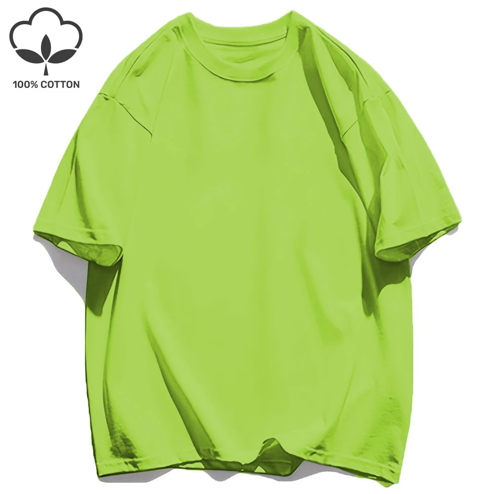 Sommer Baumwolle Einfarbiges Damen T-Shirt Familien Hip-Hop T-Shirts Atmungsaktive Übergroße Sportbekleidung Lässige Bequeme Y2K Kleidung – Detail 24