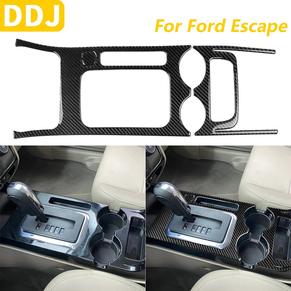 

Для Ford Escape 2008-2012 углеродное волокно, переключатель передач, держатель для стакана с водой, коробка для хранения, рамка, панель, накладка, автомобильные аксессуары, наклейка