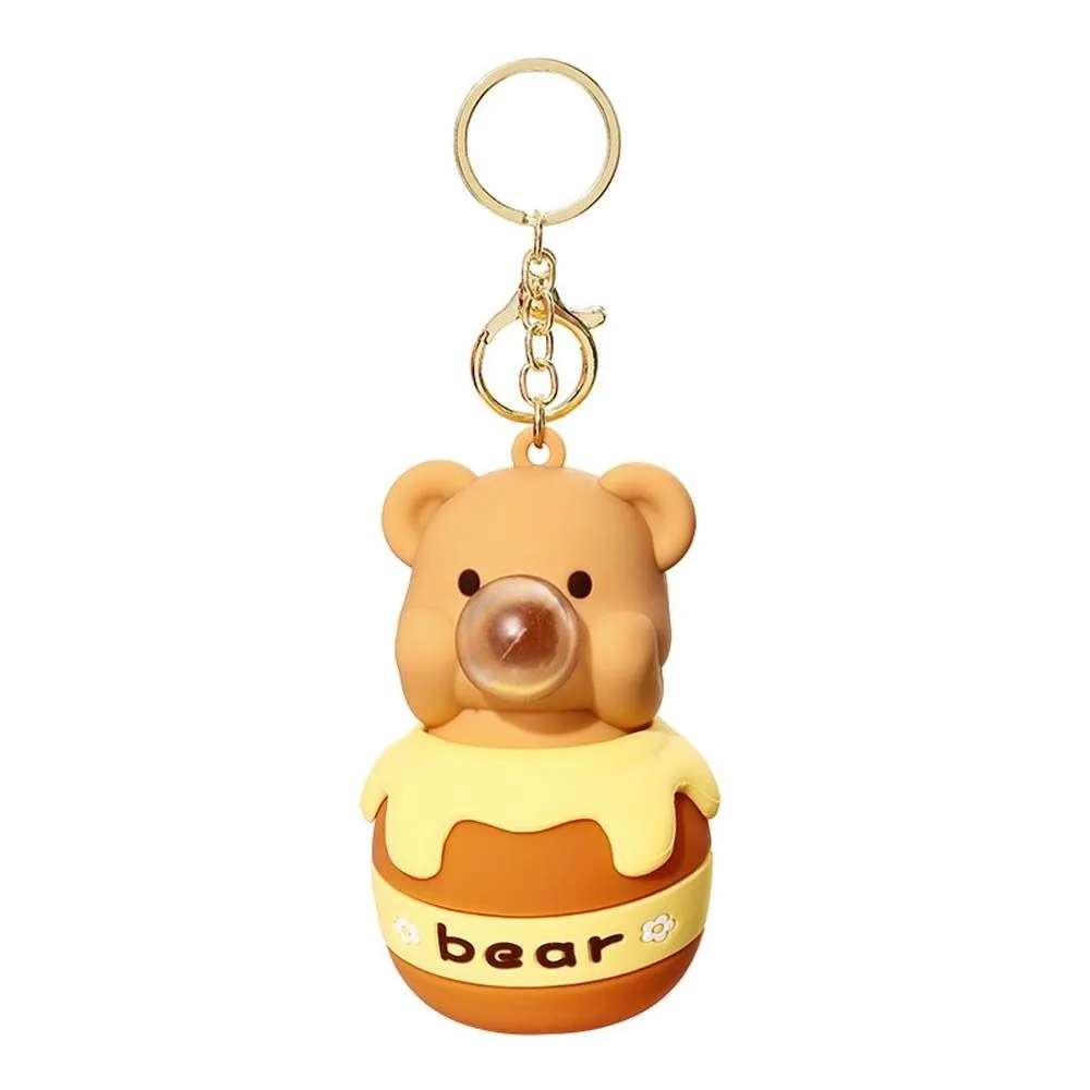 Bag Pendant Bear PVC Key Chain Honey Jar Cartoon Cartoon Squeezing Toys PVC Doll Key Ring Backpack Decoration Children Gift