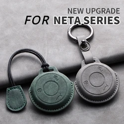 Leather Car Smart Key Case Cover for NETA V Nezha U Nezha NO1 NETA V Auto Key Fob Shell Holder Keychain Accessories