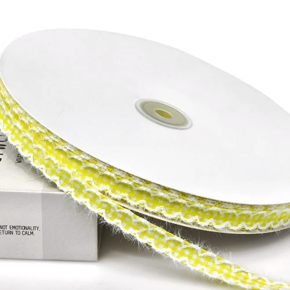 1cm Width Gingham Plaid Ribbon Frayed Edge Wavy Edge Checkered Ribbon 2.5cm Width Checkered Pattern Fabric Binding Tape