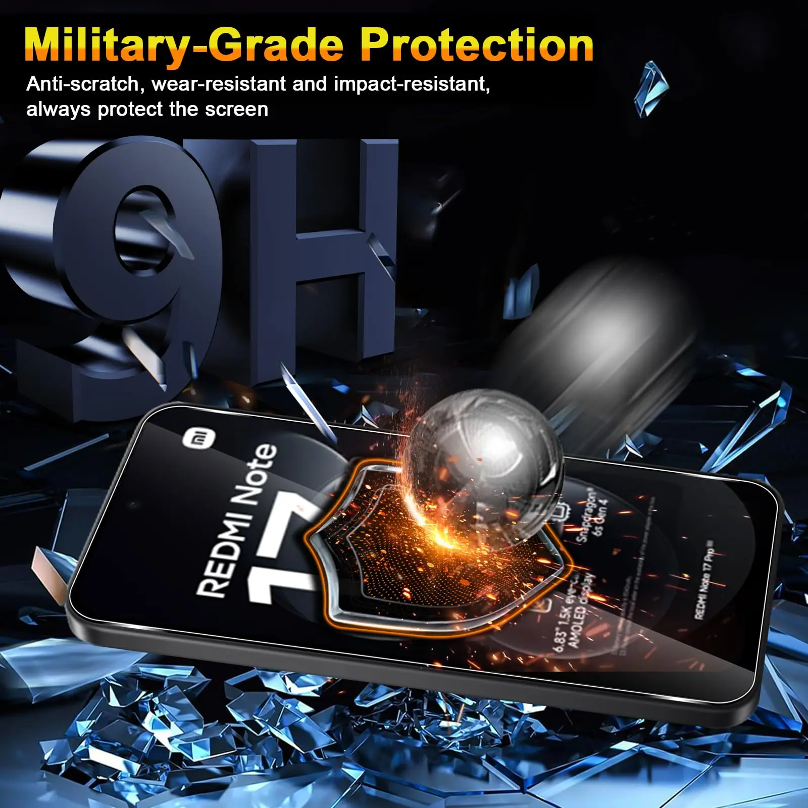 Screen Protector For Redmi Note 17 Pro 6.83 Inches Tempered Glass HD 9H Transparent Clear Anti Scratch Case Friendly