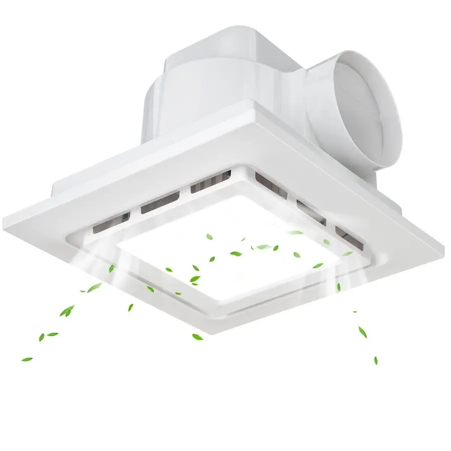 

Ultra Quiet Bathroom Exhaust Fan with 6500K LED Light, 1.0 Sone 145 CFM, 8.3x8.3 Mount, 1500 LM Ceiling Ventilation Fan