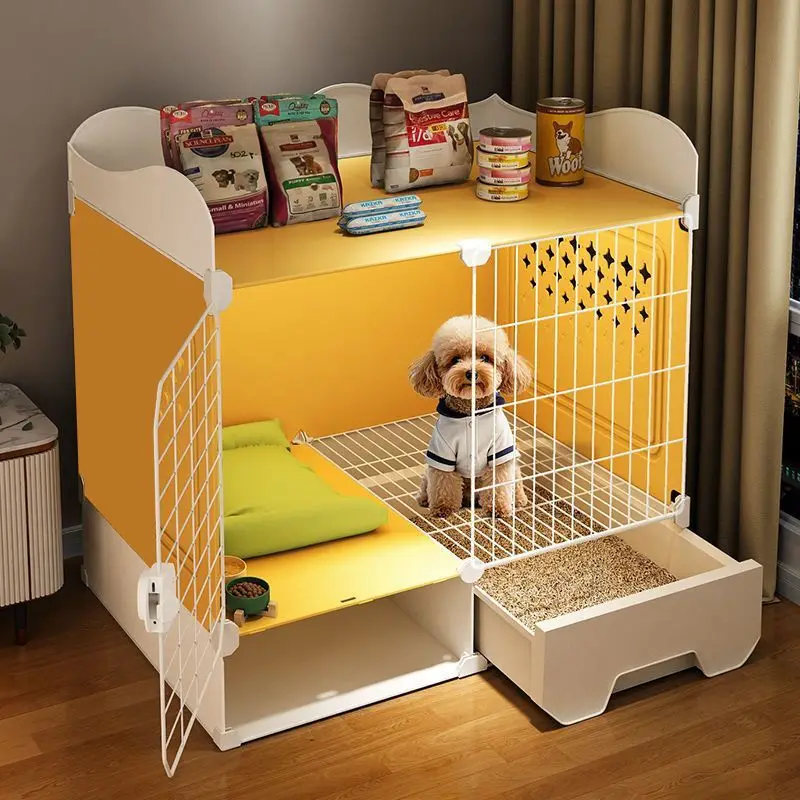 

Dog cage for small dogs, one room, one living room, one bathroom, large space with toilet, separate kennel
