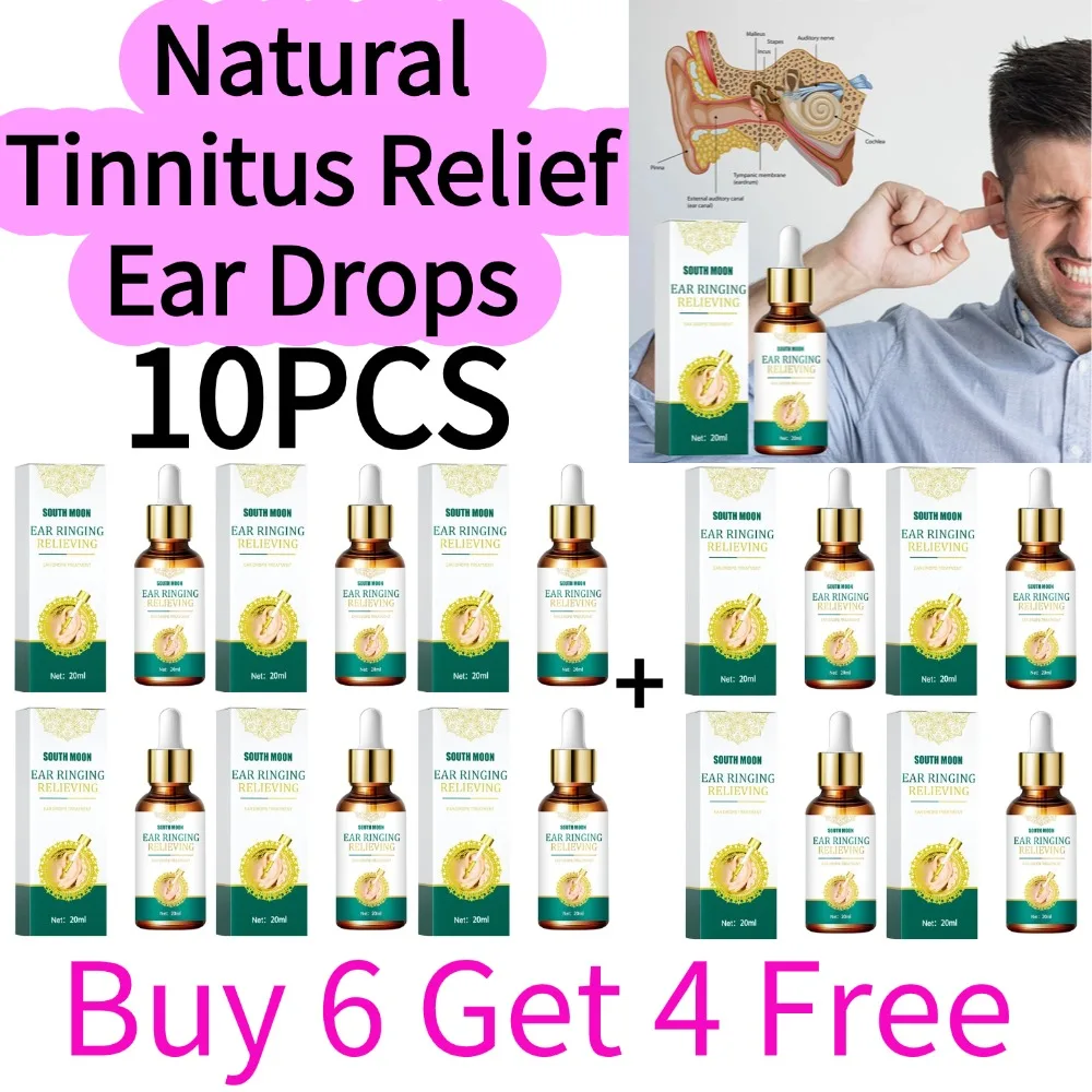 

1/2/3/5/10pcs(Buy 6 Get 4 Free)Natural Tinnitus Relief Ear Drops Plant-Based Organic Formula Gentle Daily Ear Care Solution