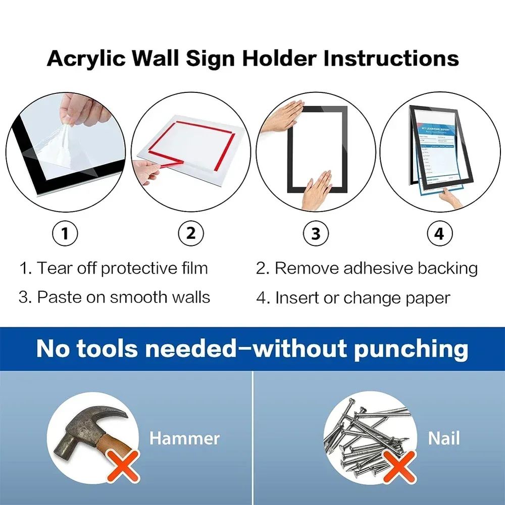 A4 Rubber Magnet Poster Frame for Display