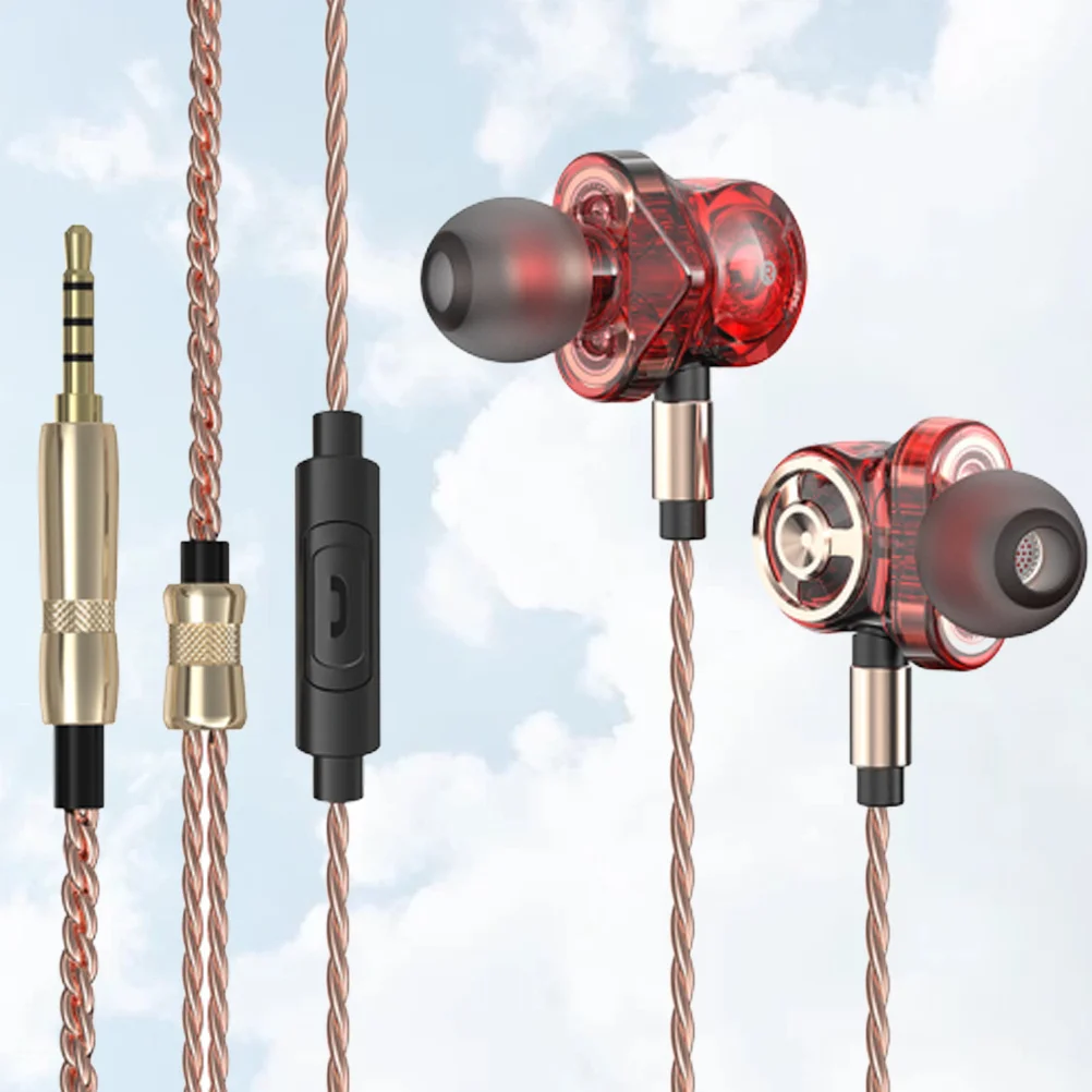 

7Mm+7Mm+9Mm Driver Earbuds Stereo Bass Subwoofer 3.5Mm Braided Wire Gold-Plated Pin Metal Headphone For Music Movie Rock