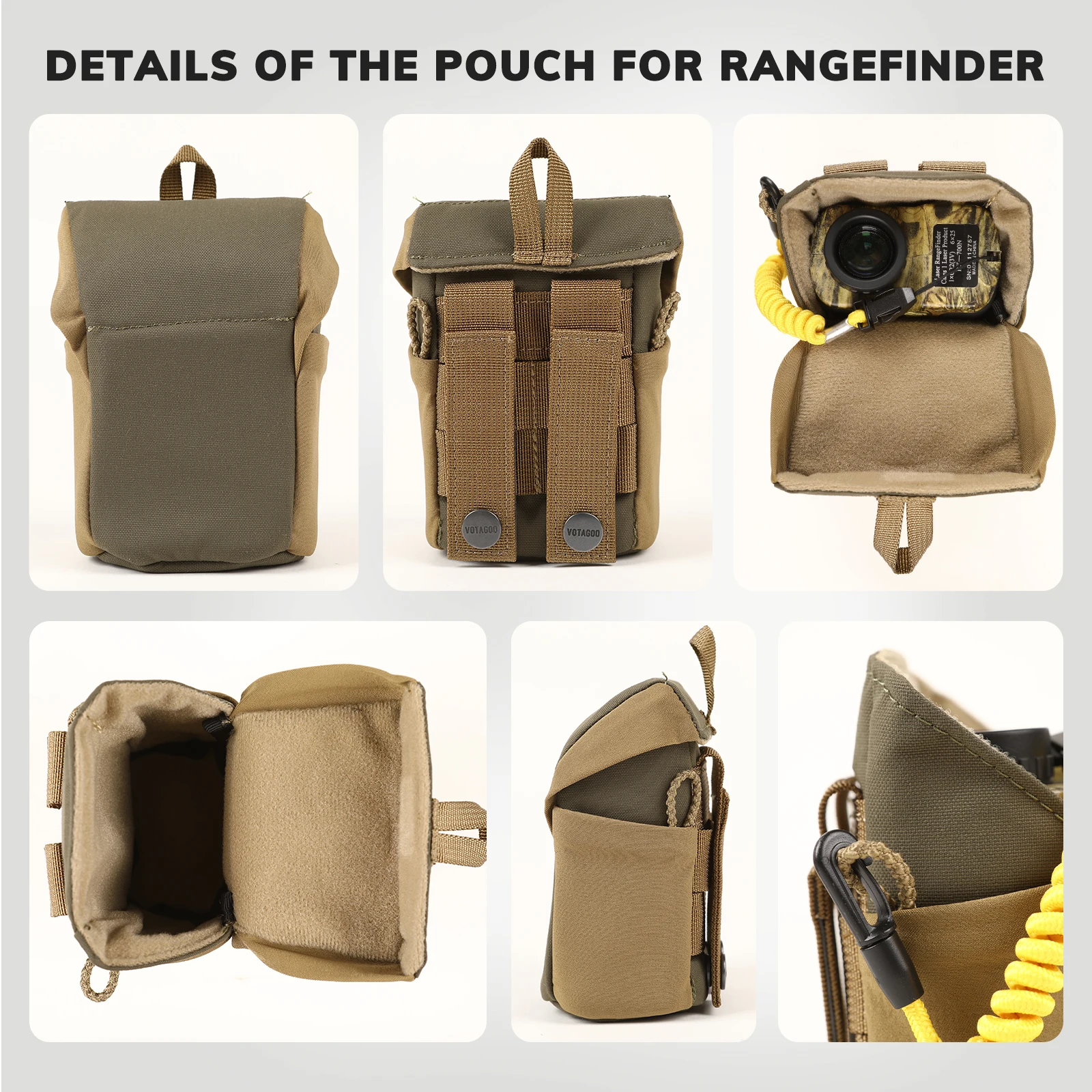 VOTAGOO Binocular Harness Case, Bino Chest Pack with Magnetic Closure and MOLLE System, Water-Repellent for Hunting Outdoor - view 5