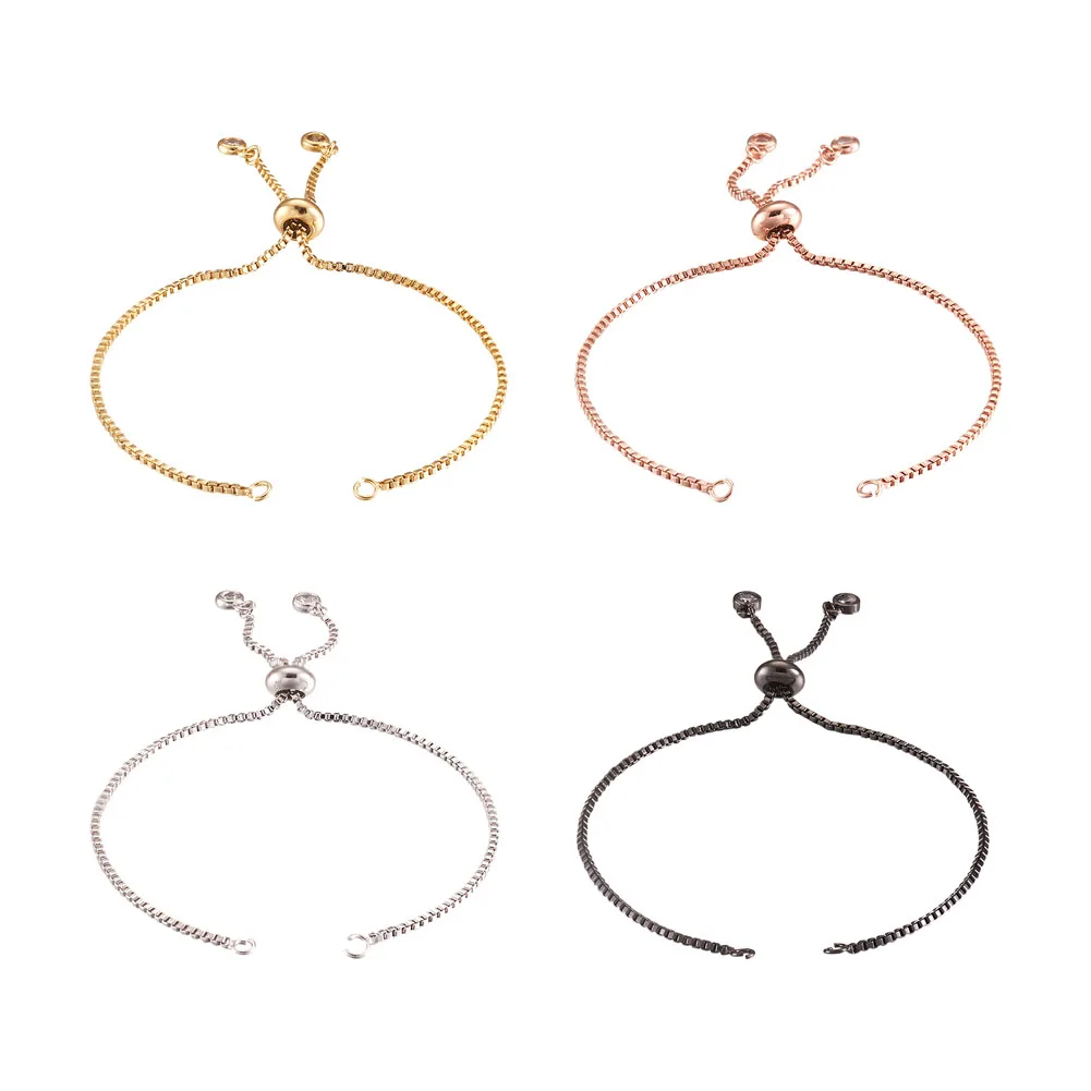 

20pcs Brass Chain Bracelet Making Adjustable Slider Chains For DIY Bracelet Jewelry Accessories 115~120mm