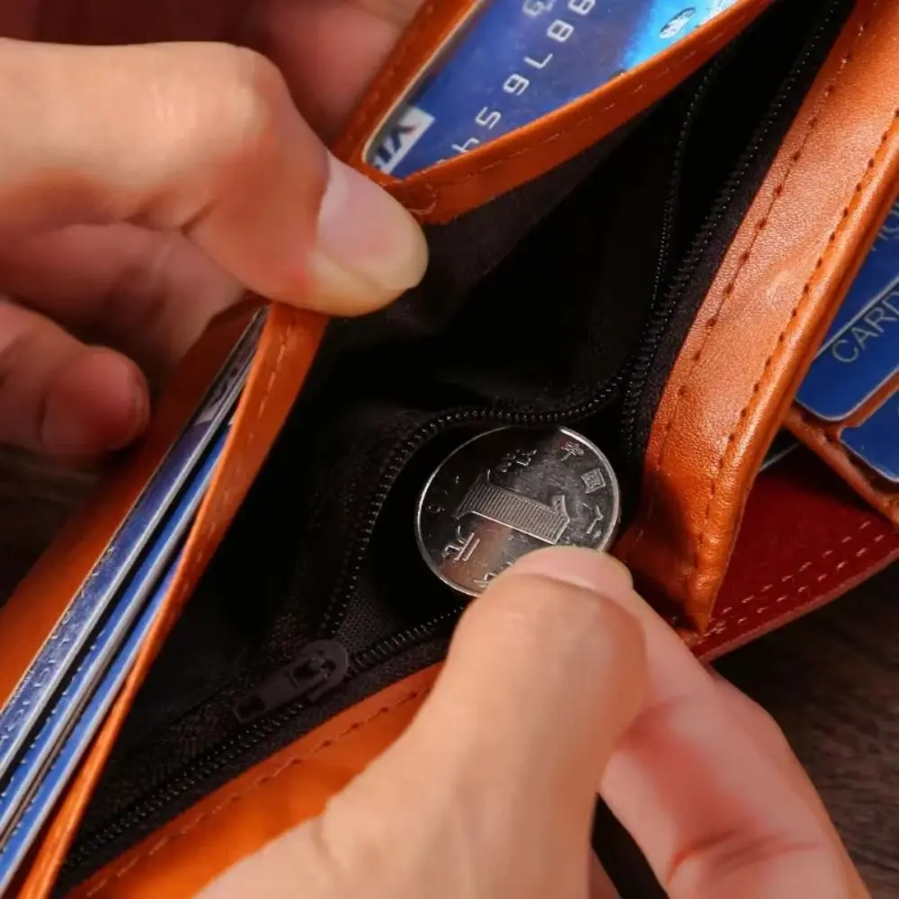 Vintage 100 US Dollar Pattern Men's Wallets Zipper Hasp Card Holder Multi-Functional Leather Wallet Men Gift