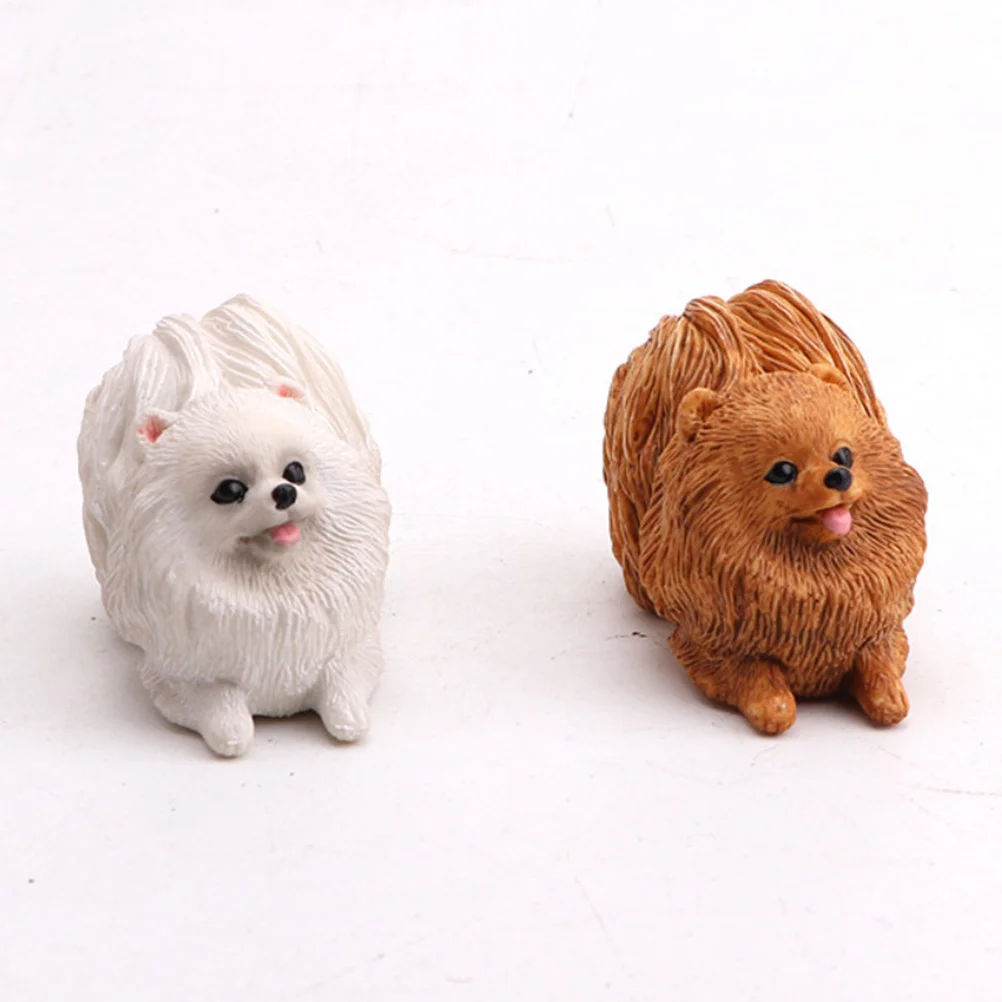 Animal Figurines Children's Solid World Dog Model Pomeranian Pet Figure Toy Ornament (White) Animals Ornaments