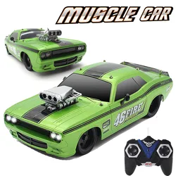 1:16 RC Car Retro Dodge Racing Toys 4 kanały Szybki samochód zdalnie sterowany 27Mhz ze światłami Prezent świąteczny Zabawki dla dzieci