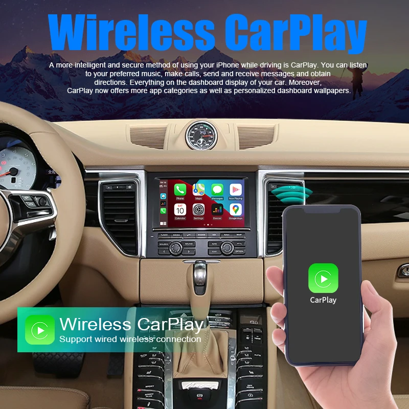 Wireless Carplay Module For Porsche/Panamera/Cayenne/Macan/Cayman/Boxster 911  PCM/CDR  Android Auto AI Box Version 2 Multimedia