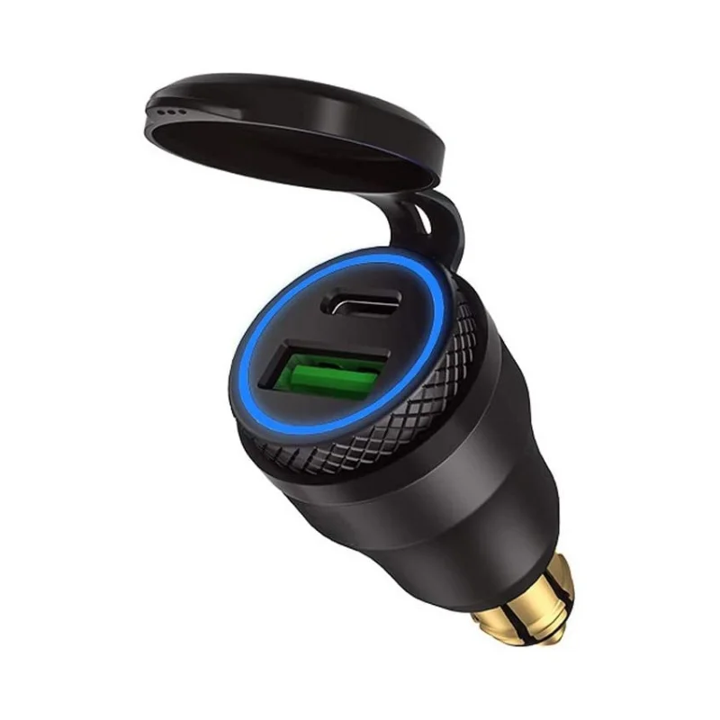 

Водонепроницаемое зарядное устройство для мотоцикла, 30 Вт, QC3.0, USB Type-C, адаптер питания PD, разъем Hella DIN, быстрое зарядное устройство для BMW, Ducati, Triumph