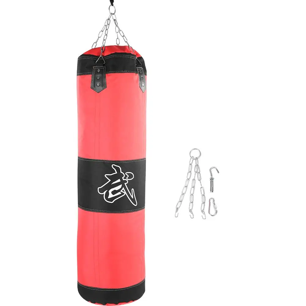 60-120cm Empty Boxing Sand Bag Hanging Kick Sandbag Set with Gloves for Training Fight Karate