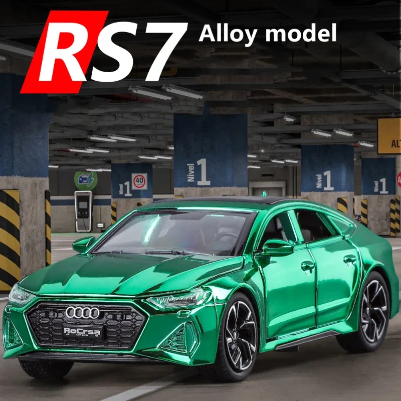 Scale 1:32 Audi RS7 Sportback Quattro Alloy Miniature Scale Car Model Sound Light Diecast Metal Toy Car Vehicle Gift Collection