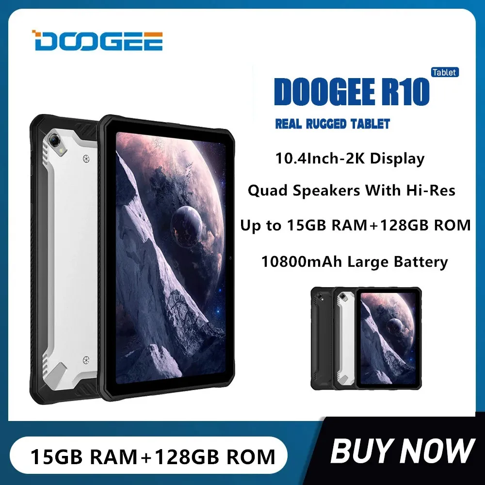 

DOOGEE R10 Rugged Tablet 10.4 Inch 2K Display Helio G99 Octa Core 15GB RAM+128GB ROM 20MP 10800mAh Large Battery Android Tablet