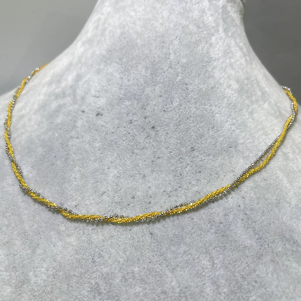 925 Sterling Silver Two Tone Versatile Light Luxury Collar Necklace Bare Chain Without Pendant For Fashion Forward Individuals
