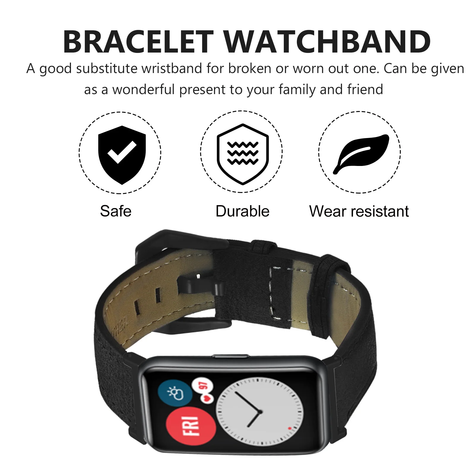 

Stylish Watchband for Watch Fit Replaceable Fashion Strap Breathable Comfortable Wristband Retro Design