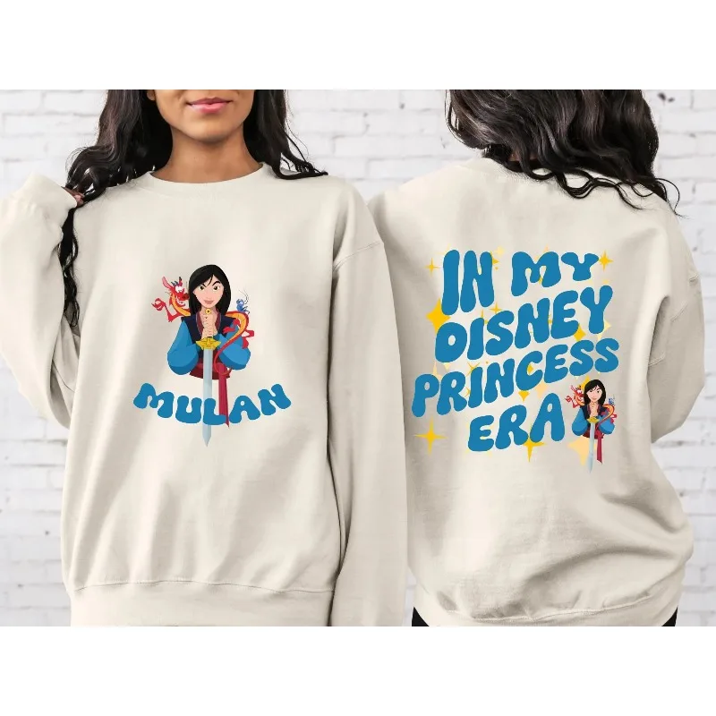 Sudadera Mulan Disney Princess para niñas, jersey con escote cruzado para otoño e invierno, sudaderas con capucha cómodas e informales para mujer