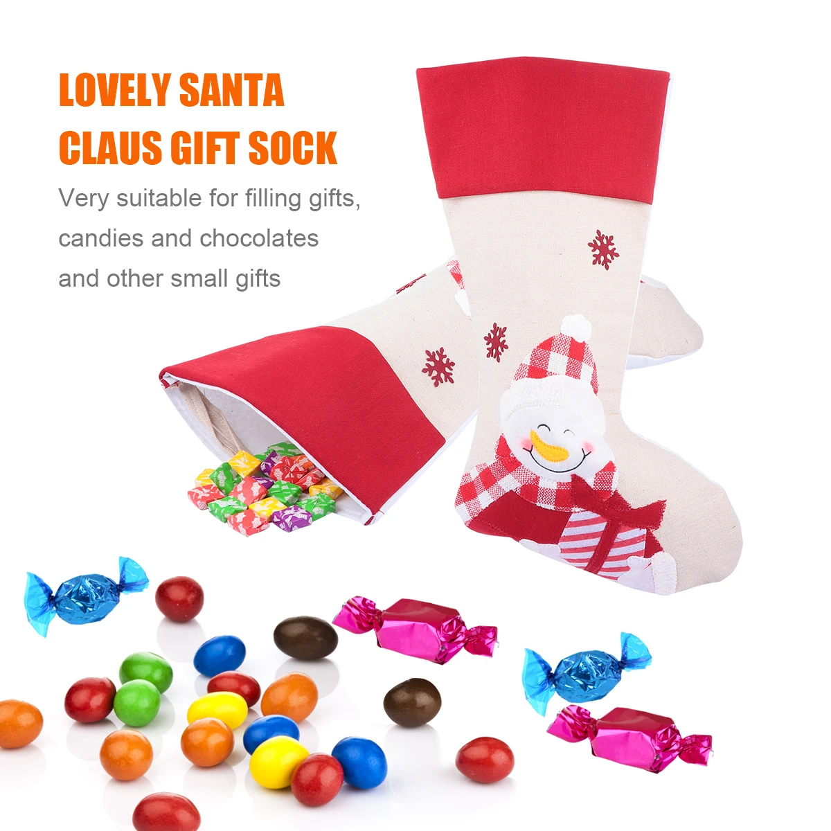 

Christmas Socks Bag Gift Container Large Storage Pouches Decorative Santa Gifts for Party DIY Fill C ies chocolates Presents