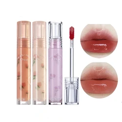 FLORTTE Lip Gloss Long Lasting Hydrating Mirror Red Brown Lipstick Clear Moisturizing Lips Tint Nature Nude Lip Makeup Cosmetics