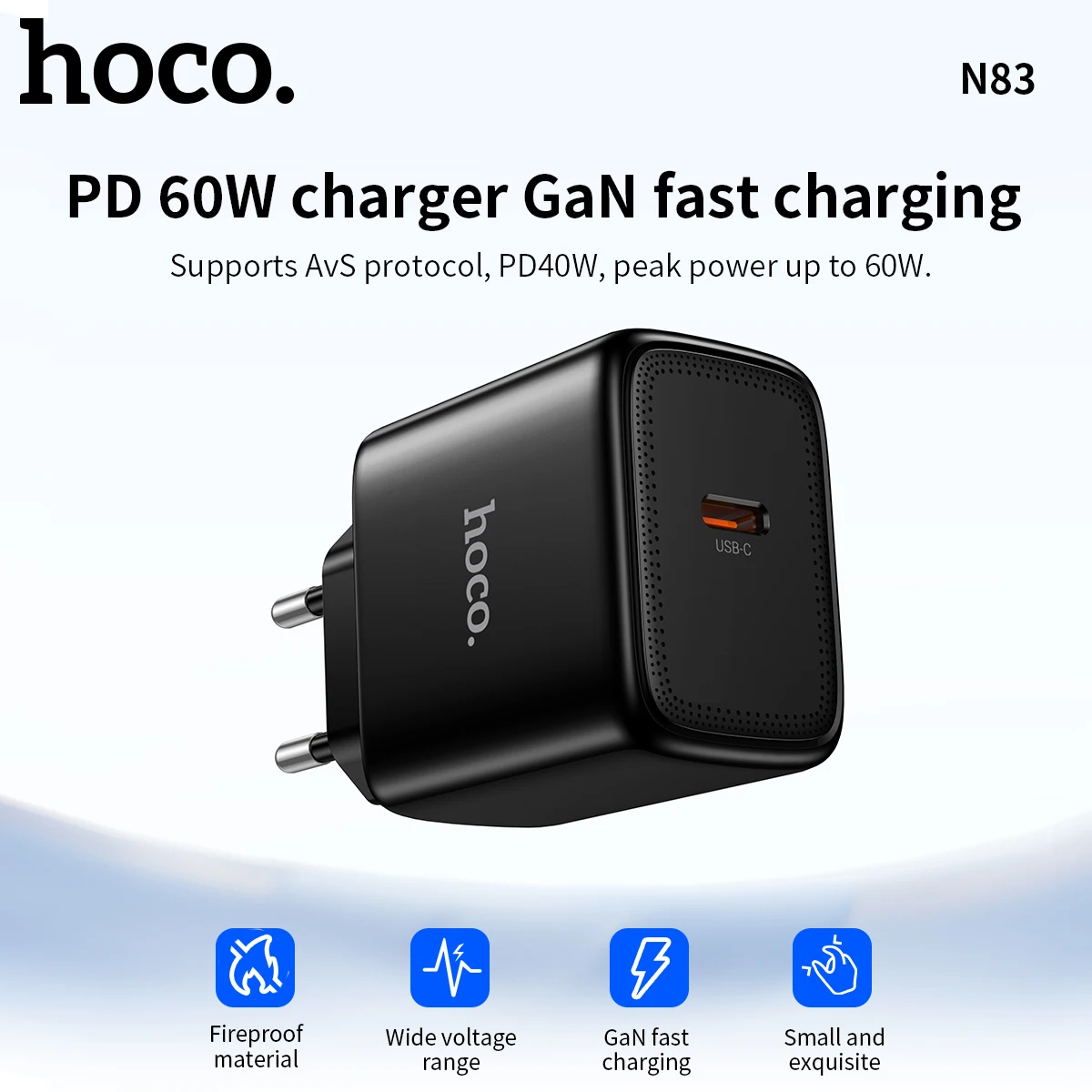 HOCO N83 40W GaN Fast Charger For iPhone 17 16 15 14 13 PD3.0 Charger for iPad Pro samsung Xiaomi Type C Mobile Phone Charger