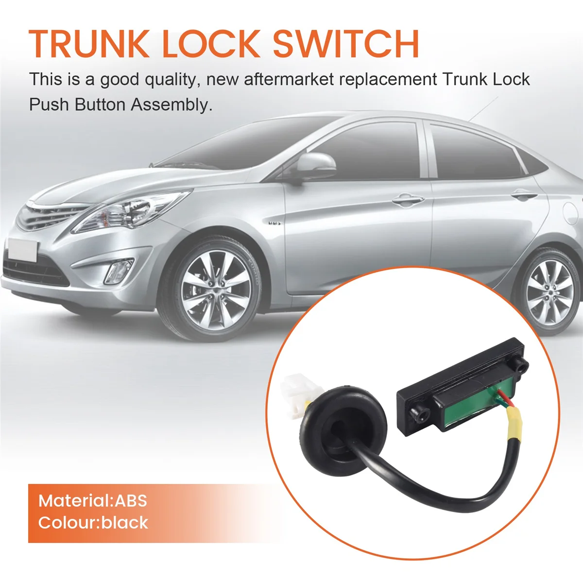 #26A Automotive Parts & Accessories,for Hyundai Verna SOLARIS 10-16 Hatchback Rear Trunk Switch Button,Black