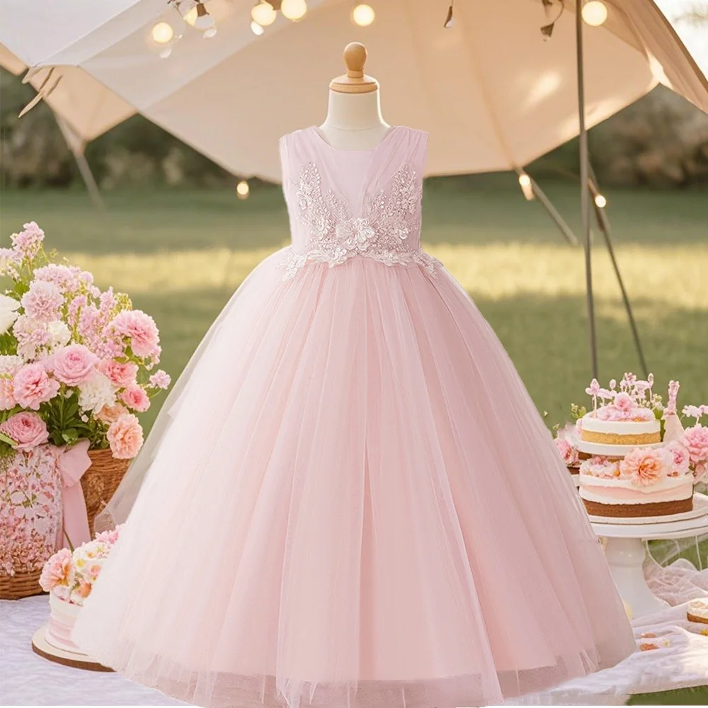 

Girls fairy tale princess dress sweet pink dress elegant beautiful dress suitable for birthday party piano concert