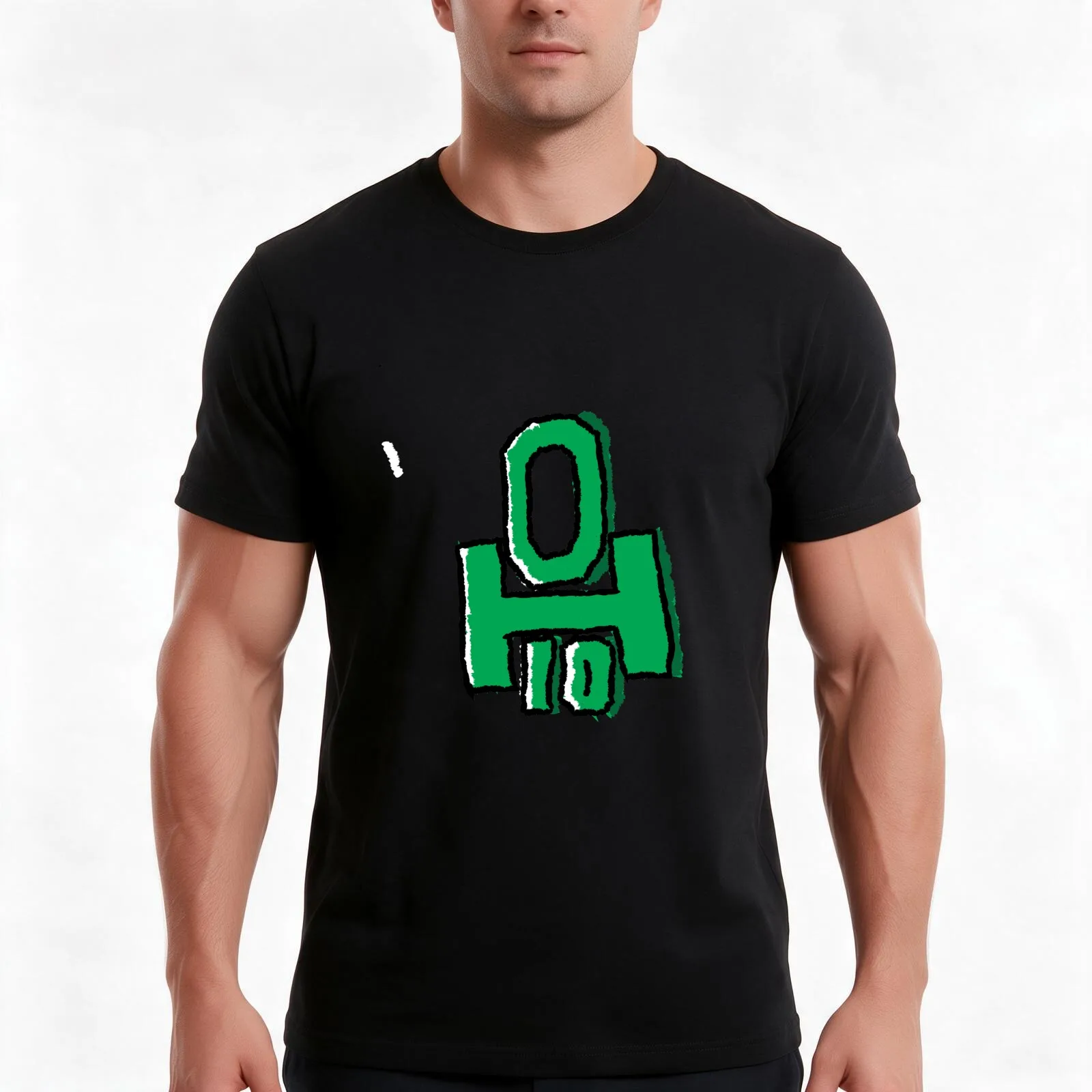 OH10 T-Shirt, Summer Casual Cotton Tee, Oversized Streetwear Tops, Vintage Graphic Print, Loose Fit Short Sleeve, 100% Cotton