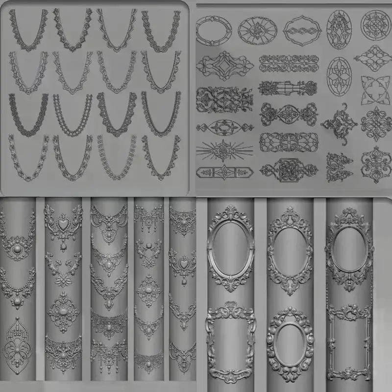3D Silicone Nail Art Mold European Style Retro Patterns Lace Design Decoration DIY Transparent Manicure Template