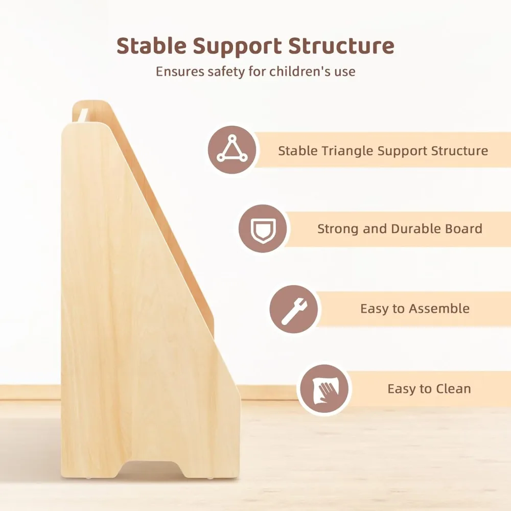 Scaffale per bambini, espositore per libri frontale in legno a 4 livelli per bambini, libreria Montessori per bambini per aula, sala giochi