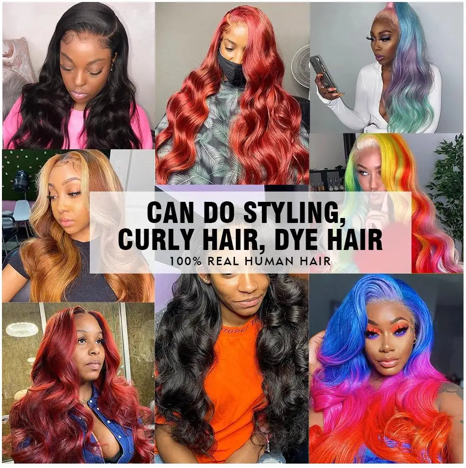 250% 30-36inch Body Wave 13x6 Hd Frontal Human Hair Pre-plucked Lace Brazilian Remy 13x4 Front Wig 4x4 Closure With Hd Full Lace image 6