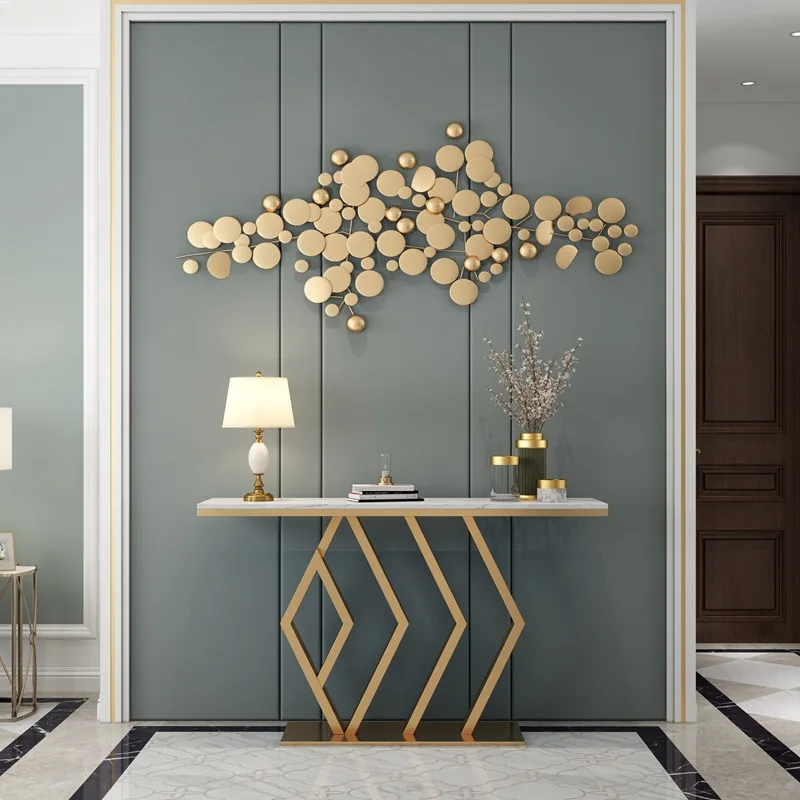 HYS Fashion Entrance Table Living Room Feng Shui Decoration New Chinese Style Entrance Corridor End View Table Marble