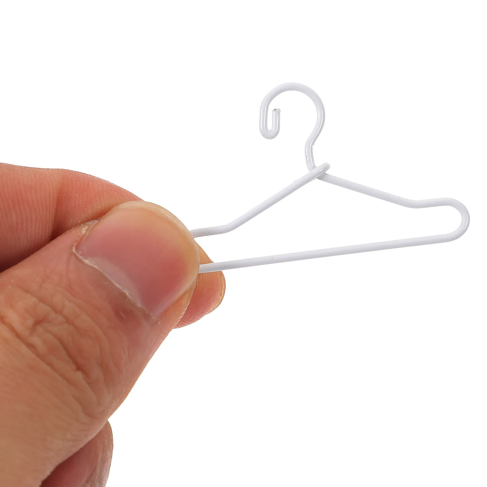 

20Pcs Small Clothes Hanger Metal Simulated Hangers for Mini House Wardrobe Organization Elegant Display Fixture