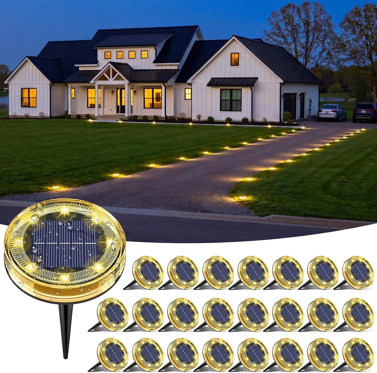 Garden Lights Metal 2.8in Anti Rust Low Profile All Season Warm White