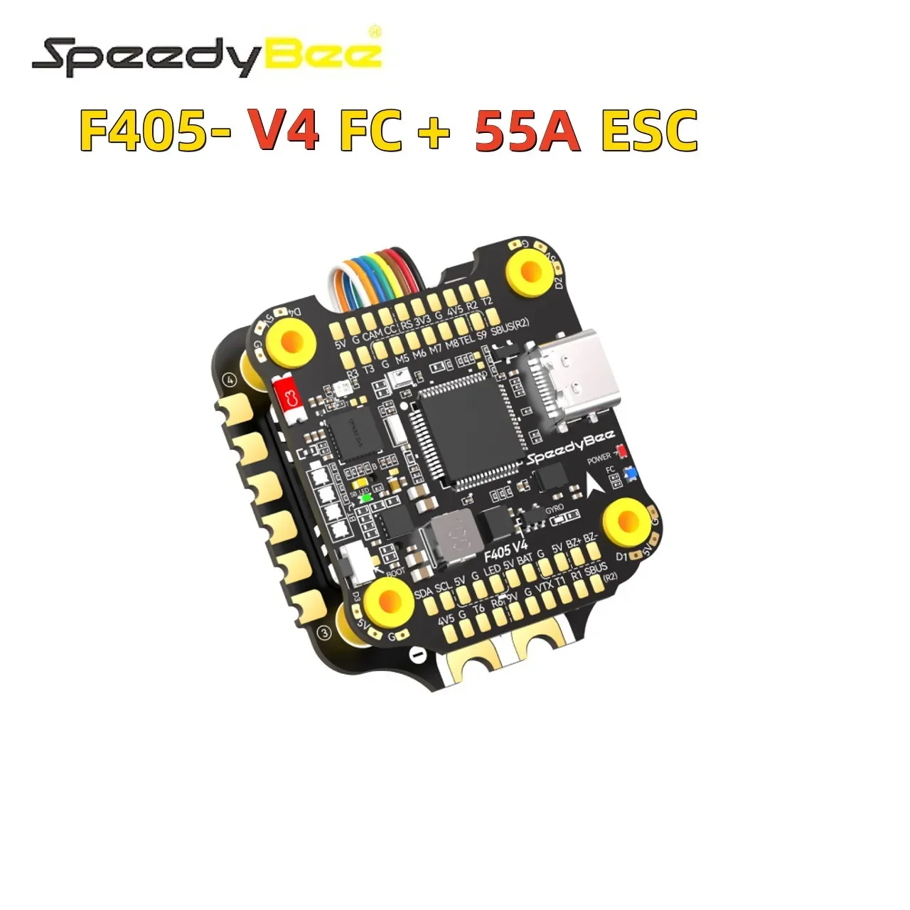 SpeedyBee F405 V4 3-6S 30X30 FC&ESC Stack  ICM42688P F405 Flight Controller BLHELIS 55A 4in1 ESC for FPV Freestyle Drone Model