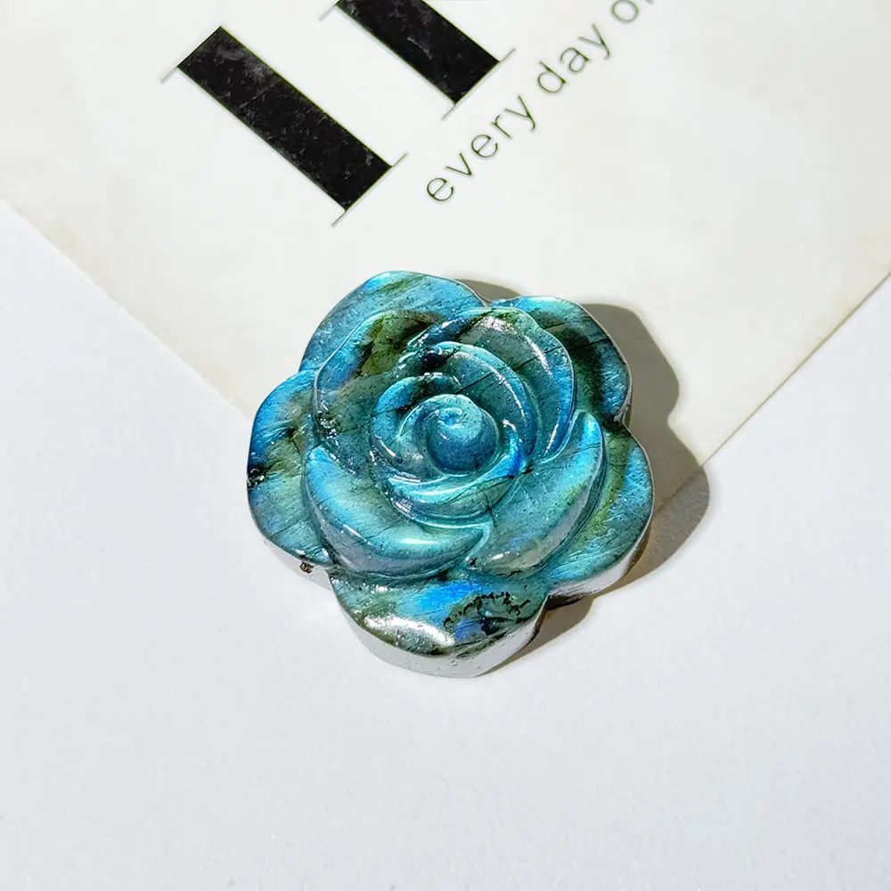 【Labradorite Collection】1pc Kinds of Labradorite Carved, Strong Flashy Handmade Crafts, Exquisite Gifts for Friends, DIY Penda view 6