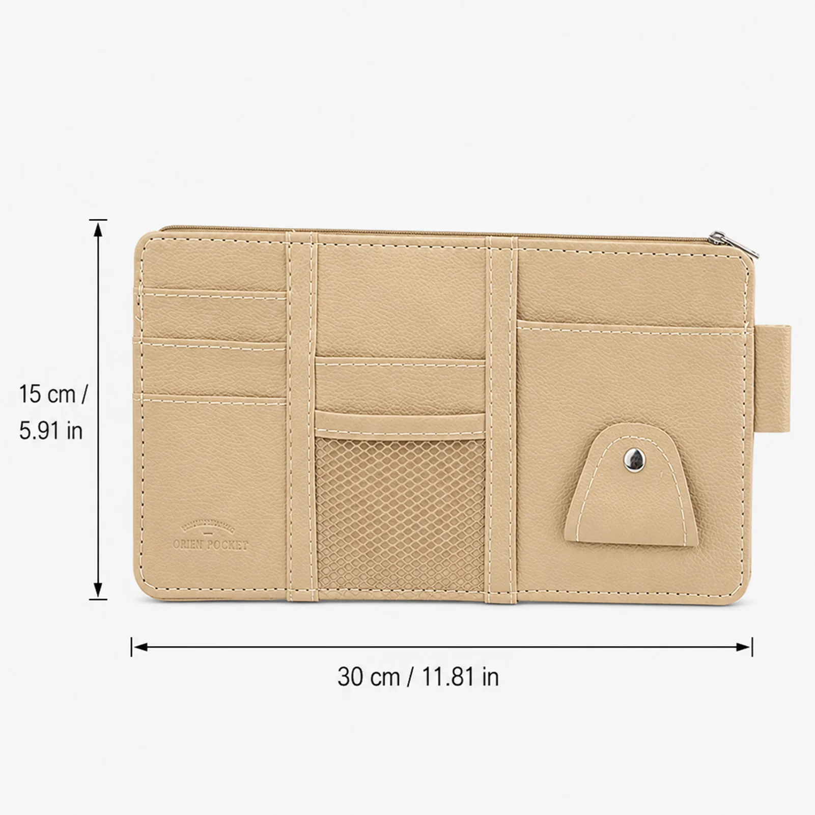 Car Sun Visor Organizer, Auto Interior Accessories Storage Pocket Truck Organizer Pouch Holder Tissue Case Bag for Card License - view 6