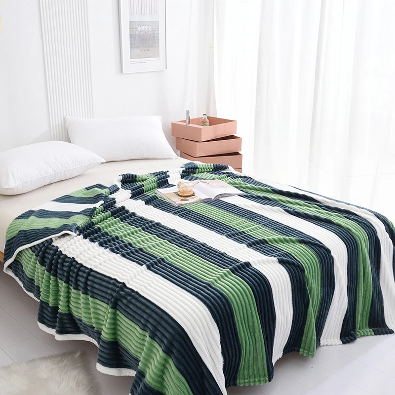 

Color-blocking Printed sherpa velvet office nap blanket air-conditioning blanket Sheet Sofa Throw blanket Home Decoration