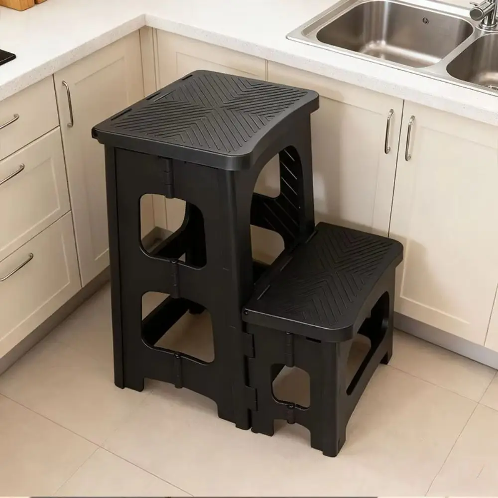 

Multi Functional Foldable Stool Stable Support Thickened Plastic Folding Ladder Lightweight Portable Step Stool Home Use