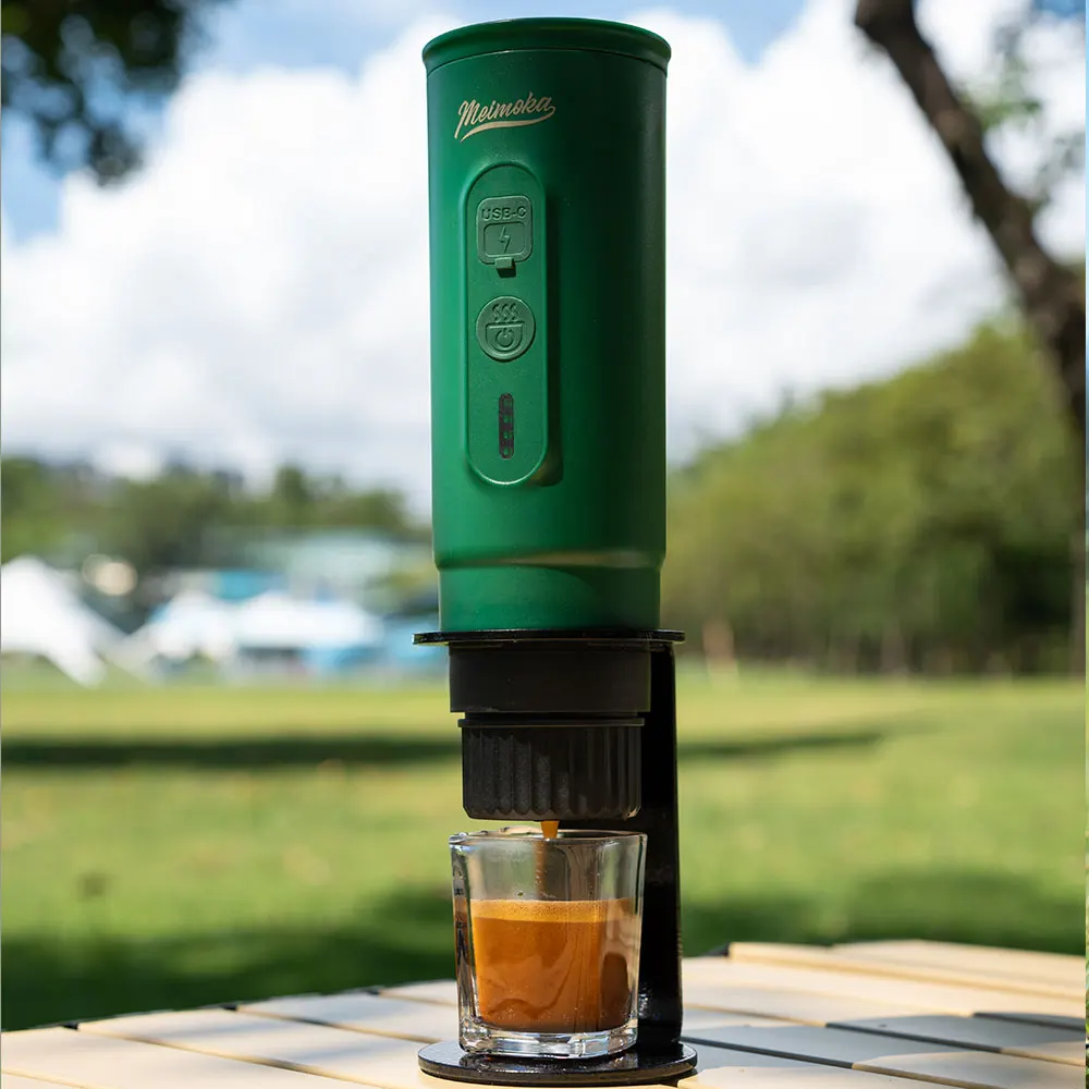 

MEIMOKA Italian Espresso Coffee Maker Self- Heating Portable Coffee Machine 20 Bar Extraction With Full Crema