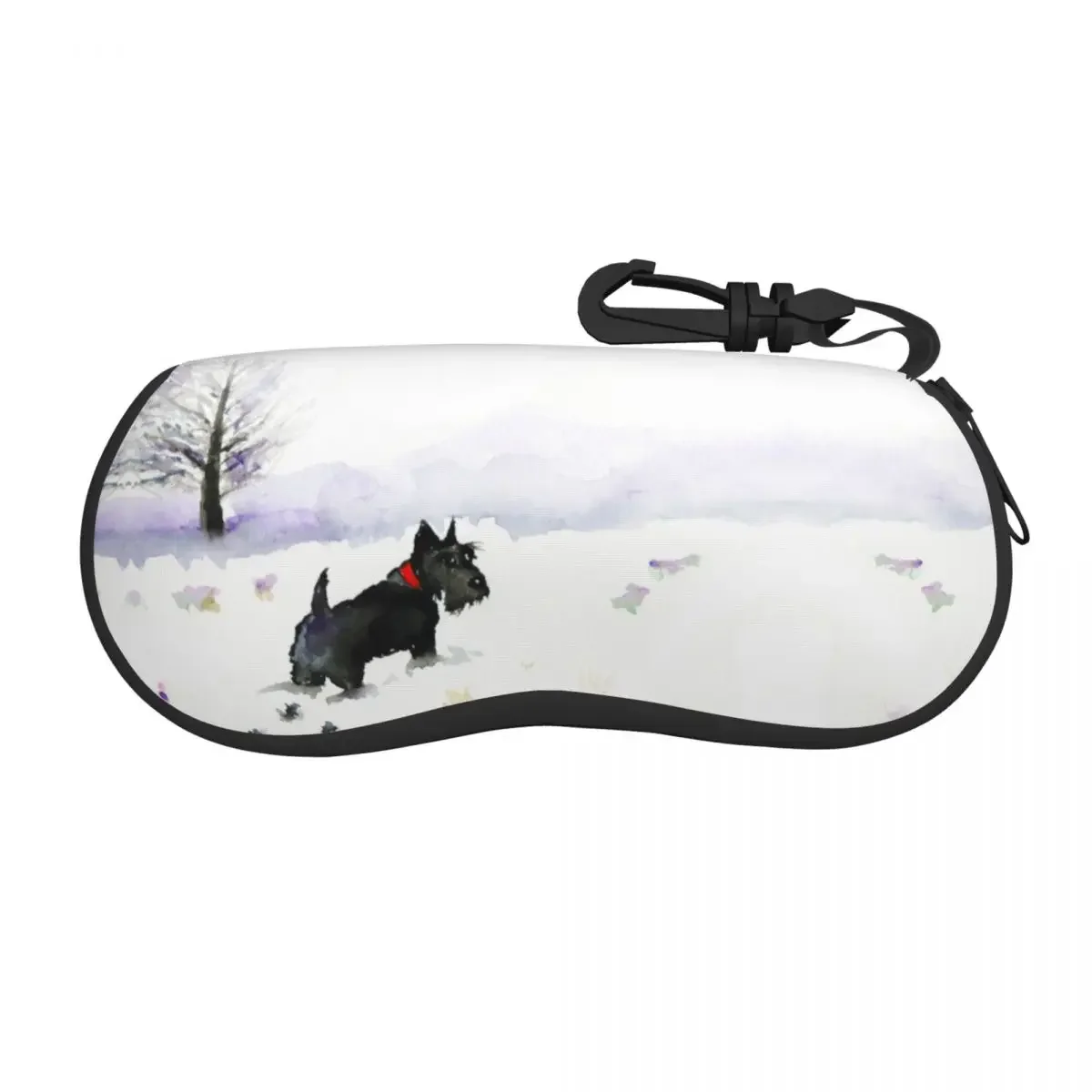 Scottie Dog Waiting For A Friend Eyeglass Glasses Case Men Women Soft Scottish Terrier Sunglasses Protective Pouch