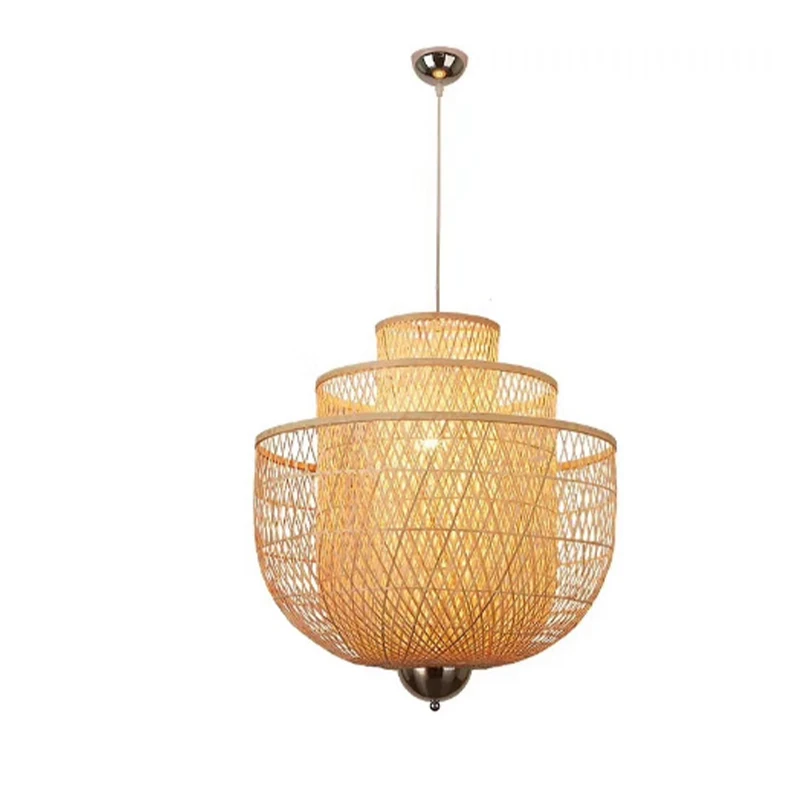 Rattan Anhänger Lampe Bambus Holz Kreative Persönlichkeit Hand Gestrickte Einfache Wohnzimmer Bambus Licht Halterung Hängen Lampe